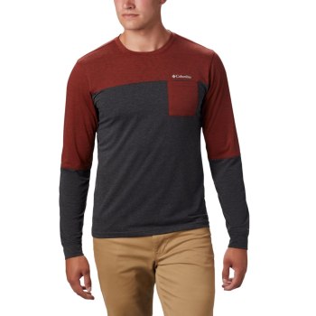 Columbia Sweater Heren, Outdoor Elements Long Sleeve Rood DonkerGrijs, 46RFAHWJD